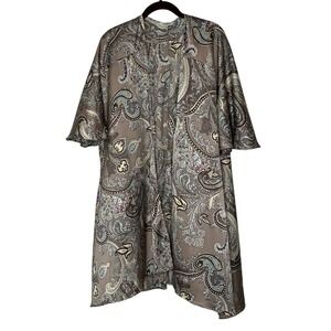 Umgee USA Paisley Kimono Cardigan Duster Brown Blue Pink S M